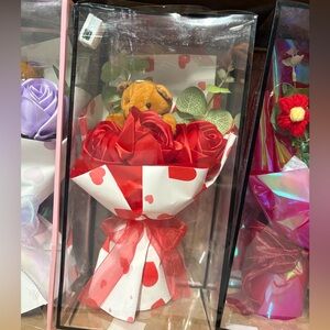 Teddy Bear with Red Rose Bouquet Gift Set